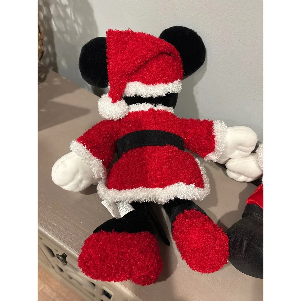 Disney store Mickey Minnie Mouse stuffed plush Christmas